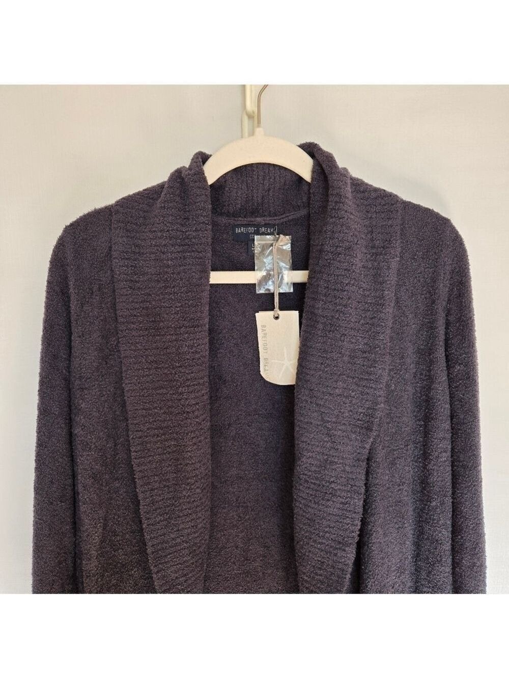 BAREFOOT DREAMS SWEATER CADIGAN WOMENS COZY-CHIC LITE KNIT INDIGO BLUE L/XL - Picture 4 of 10